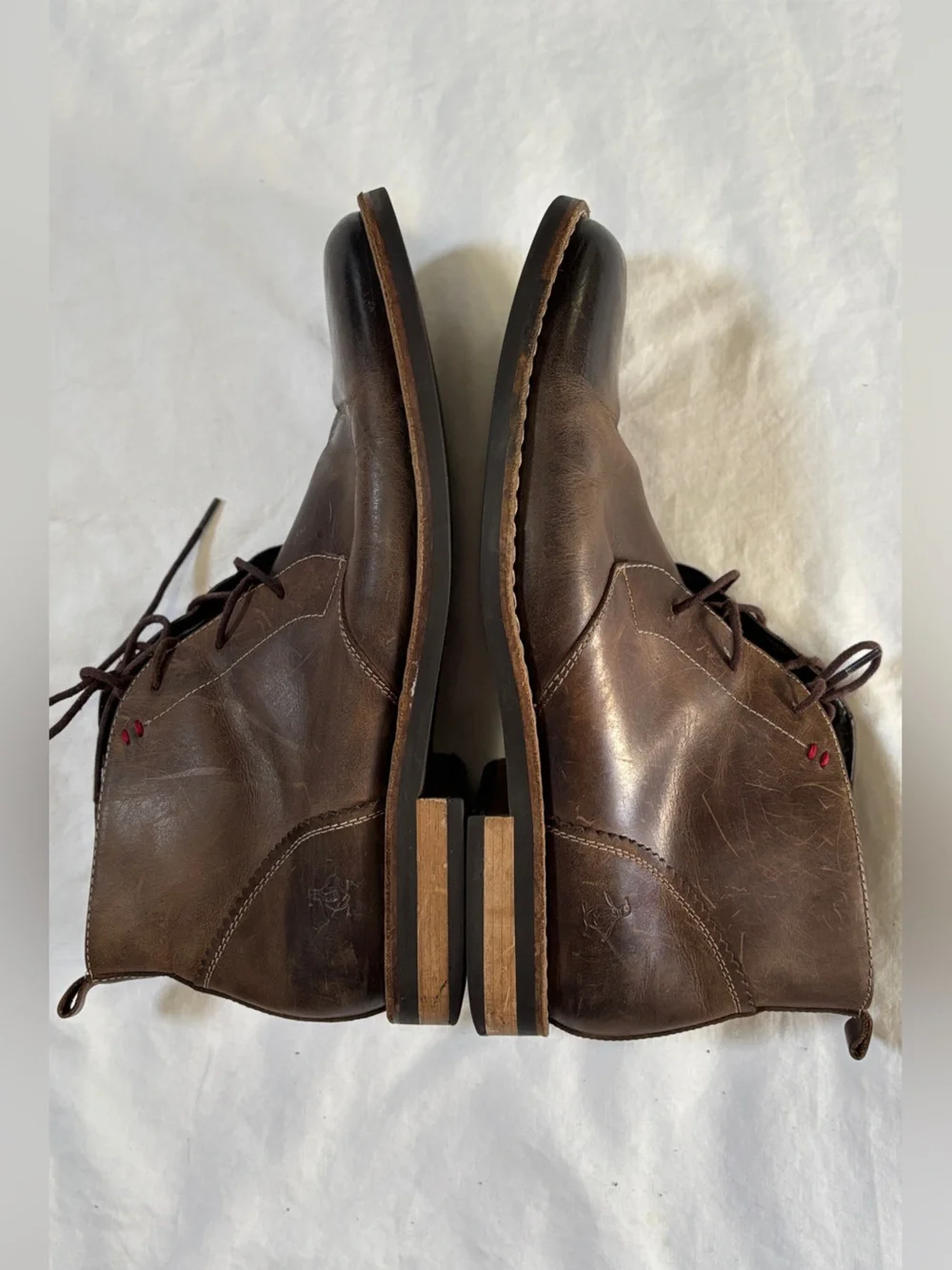 Original Penguin Men’s Brown Leather Chukka Boots Size 12 EU 46 Lace Up